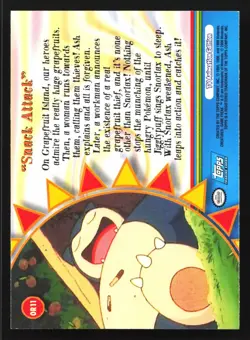 Pokemon Topps TV Animation Orange Islands OR11 Snack Attack Blue Logo - Image 2