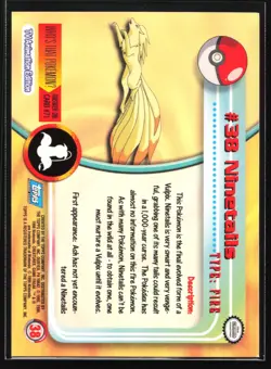Pokemon Ninetales #38 Topps TV Animation Series 1 Blue Logo - Image 2