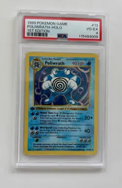 1999 POKEMON BASE SET 1ST EDITION #13 POLIWRATH-HOLO PSA 4 VG-EX - Image 1