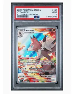 2025 POKEMON JTG EN-JOURNEY TOGETHER ILLUSTRATION RARE #166 LYCANROC PSA 9 - Image 1