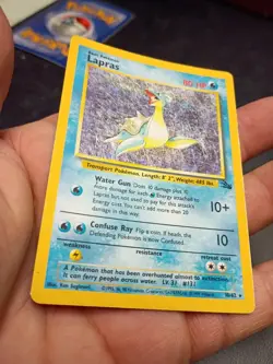Pokemon Fossil Lapras Holo Rare 10/62 - Image 3