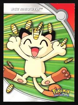Pokemon Topps Series 3 Meowth #52 HV9 TV Animation Blue Logo Heroes & Villians - Image 1