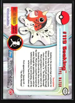 Pokemon Seaking #119 Topps TV Animation Series 2 Blue Logo - Image 2