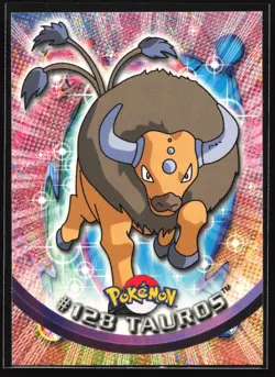 Pokemon Tauros #128 Topps TV Animation Series 2 Blue Logo - Image 1