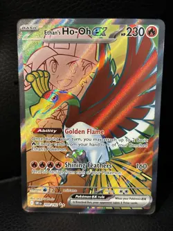 2025 POKEMON SV DESTINED RIVALS #209/182 ETHAN'S HO-OH EX ULTRA RARE HOLO NM/M - Image 1