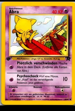 Pokemon Abra 49/82 Team Rocket Deutsch Vintage NM 1. Edition 1995 - Image 1