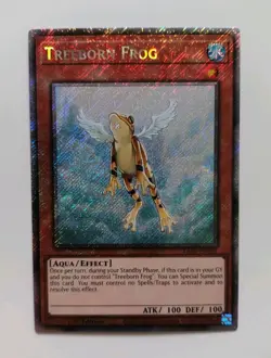 Near Mint Yugioh Treeborn Frog Platinum Secret Rare RA03-EN161 - Image 1