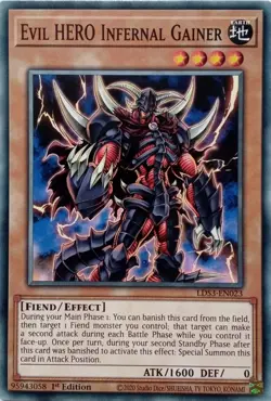 LDS3-EN023 EVIL HERO INFERNAL GAINER COMMON 1ST EDITION YuGiOh CARD - Image 1