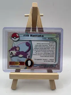 Rattata #19 Topps TV Animation Edition Blue Label Holo Pokemon Card - LP/MP - Image 2