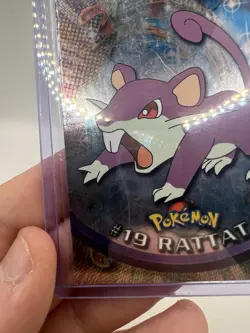 Rattata #19 Topps TV Animation Edition Blue Label Holo Pokemon Card - LP/MP - Image 4