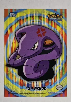 Arbok - POKEMON TOPPS AUTHENTIC STICKER CARD NM #24 blue logo - Image 1