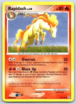 Rapidash - Diamond and Pearl 59/130 Pokemon Card MP - Image 1