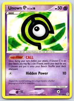 Unown [C] - Diamond and Pearl 67/130 Pokemon Card MP - Image 1