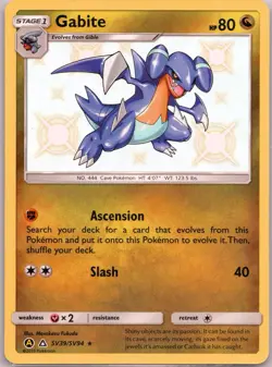 Gabite SV39/SV94 Hidden Fates Shiny Vault Holo Rare Pokemon Card Near Mint - Image 1