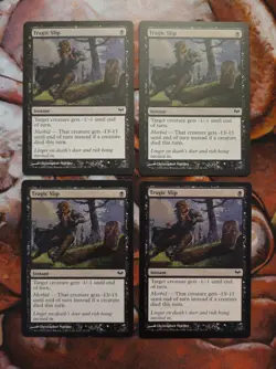 NM Tragic Slip Dark Ascension DKA X4 (Playset) MTG Magic the Gathering - Image 1