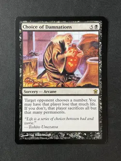 MTG Saviors of Kamigawa #62 Choice of Damnations LP - Image 1