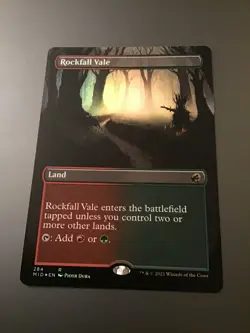 MTG Innistrad: Midnight Hunt #284 Rockfall Vale Borderless Foil NM - Image 1