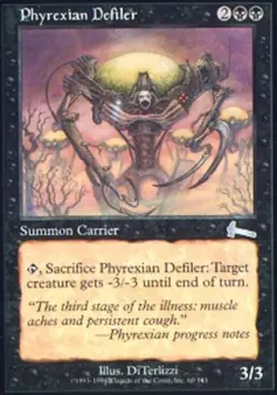 Damaged, English MTG Regular Phyrexian Defiler Urza's Legacy Magic the Gathering - Image 1