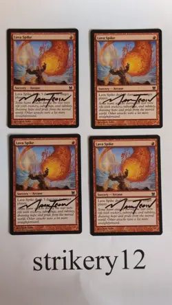 4x Lava Spike - Champions of Kamigawa - Signed by Artist - MTG - Image 1