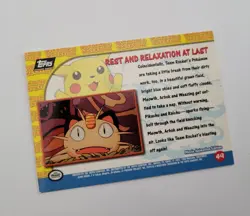 Pokemon Topps Pikachu's Vacation 49 Rest and Relaxation at Last 1998 Black Logo - Image 2
