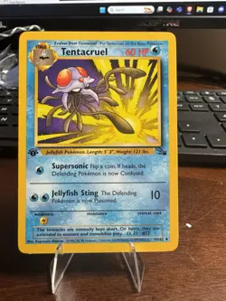 First Edition Tentacool And Tentacruel Fossil Vintage Pokemon Cards LP - Image 1