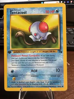 First Edition Tentacool And Tentacruel Fossil Vintage Pokemon Cards LP - Image 3