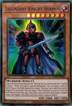 DLCS-EN003 LEGENDARY KNIGHT HERMOS BLUE ULTRA RARE 1ST EDITION YuGiOh CARD - Image 1