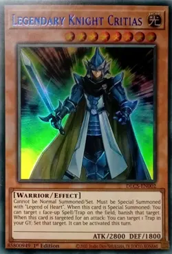 DLCS-EN002 LEGENDARY KNIGHT CRITIAS BLUE ULTRA RARE 1ST EDITION YuGiOh CARD - Image 1