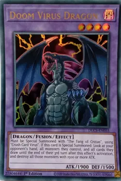 DLCS-EN055 DOOM VIRUS DRAGON ULTRA RARE 1ST EDITION YuGiOh CARD - Image 1