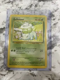Pokemon Card Base Set Unlimited Bulbasaur 44/102 LP - Image 1
