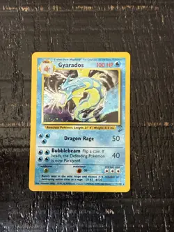 2000 Pokemon GYARADOS Base Set 2 HOLO RARE Card 7/130 WOTC 2nd Edition NM+ MINT - Image 1