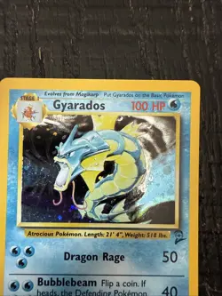 2000 Pokemon GYARADOS Base Set 2 HOLO RARE Card 7/130 WOTC 2nd Edition NM+ MINT - Image 2