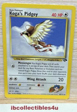 Koga's Pidgey 49/132 Uncommon Gym Challenge Pokemon Card Tcg Wotc Vintage NM - Image 2