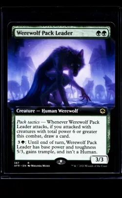 MTG Magic The Gathering AFR Forgotten Realms Full Art #387 Werewolf Pack Leader - Image 1