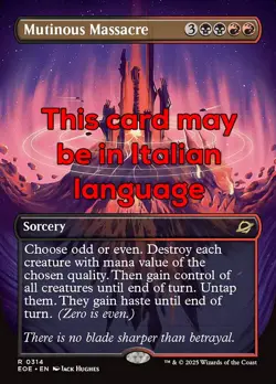 MTG MUTINOUS MASSACRE 314 EXC - MASSACRO RIBELLE - EOE X IT - MAGIC - Image 1