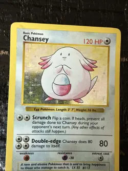 Pokemon Chansey Shadowless Base Set 3/102 Lp MP Nice English WOTC RARE HOLO - Image 2