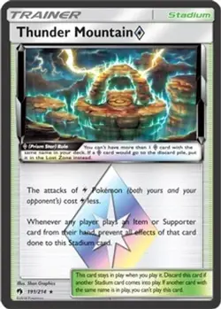 Thunder Mountain Prism Star (#191/214) - Holofoil SM - Lost Thunder LP Pokemon - Image 1