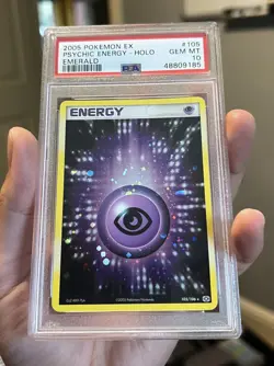 2005 POKEMON EX EMERALD PSYCHIC ENERGY HOLO PSA 10 #105/106 - Image 1