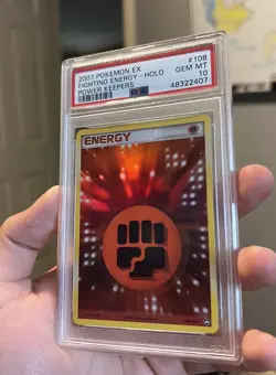2007 POKEMON POWER KEEPERS FIGHTING ENERGY HOLO FOIL PSA 10 #108 - Image 1