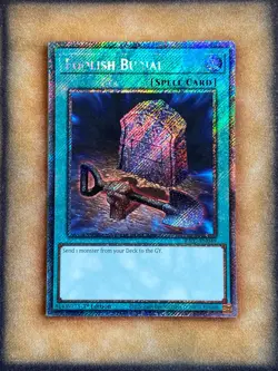 Yugioh Foolish Burial RA02-EN049 Platinum Secret Rare 1st Ed NM - Image 1