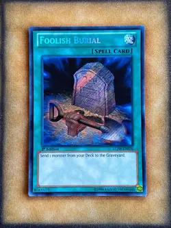 Yugioh Foolish Burial LCJW-EN070 Secret Rare 1st Ed NM - Image 1