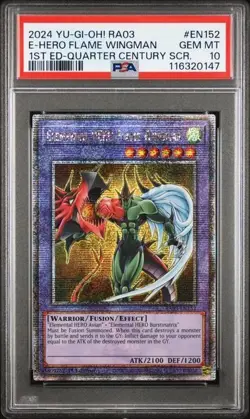 YuGiOh! Elemental HERO Flame Wingman - RA03-EN152 - QCR - Gem Mint PSA 10 - Image 1