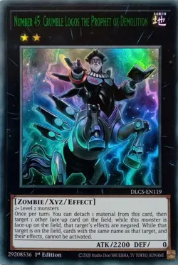 DLCS-EN119 NUMBER 45: CRUMBLE LOGOS THE PROPHET OF DEMOLITION GREEN ULTRA YuGiOh - Image 1