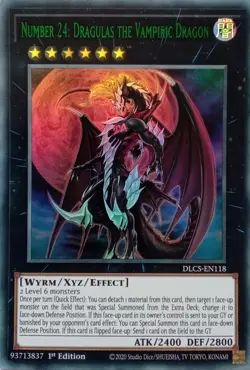 DLCS-EN118 NUMBER 24: DRAGULAS THE VAMPIRIC DRAGON GREEN ULTRA 1ST ED YuGiOh - Image 1