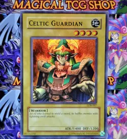 Yugioh Celtic Guardian LOB-007 Super Rare Original Print Konami 2002 - Image 1