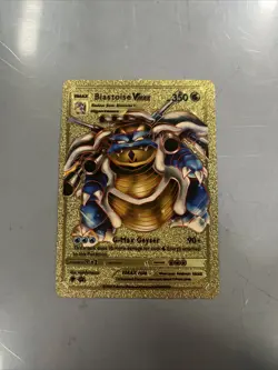 Blastoise VMAX HP350 Pokemon Gold Foil Fan Art Card - Image 1