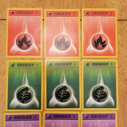 Pokemon Energy Lot 3 Each Base Set 2 All 6 Types Vintage 2000 18 Total Cards - Image 5