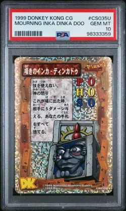 1999 DONKEY KONG CARD GAME #CS035U MOURNING INKA DINKA DOO PSA 10 POP 5 - Image 1