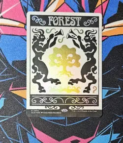 Forest 0892 NM Foil MTG Secret Lair Bonus Card Basic Land Unplayed Magic - Image 1