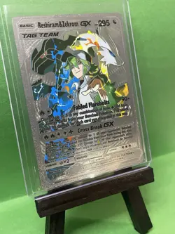 FAN ART! Reshiram & Zekrom GX Tag Team Silver Foil Pokemon Card - Image 3